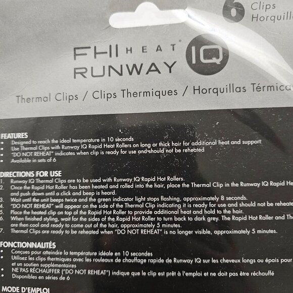 FHI HEAT Runway IQ Session Styling Set of 6 Thermal Clips, One Size, Brand New - Picture 3 of 7